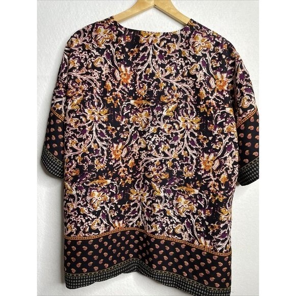 Liz Claiborne Petite Open Cardigan Petite L/XL Black/Brown Floral 3/4 Sleeve - Picture 7 of 8
